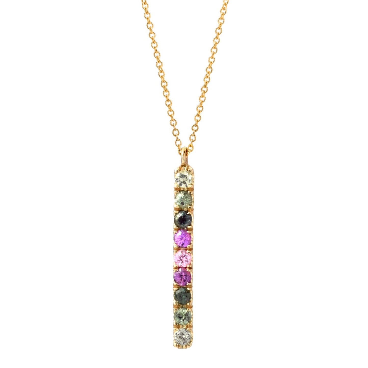 French Lavender Double Linea Ombré Sapphire Bar Necklace line + hue collaboration with NIXIN Jewelry