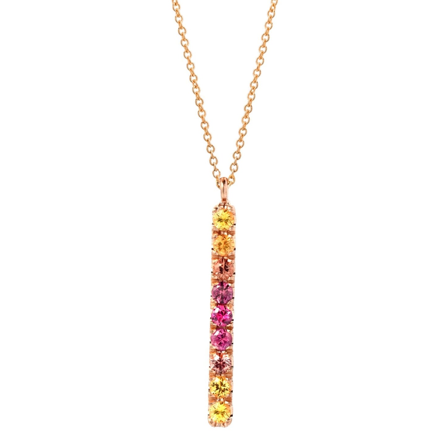 Sunset Double Linea Ombré Sapphire Bar Necklace line + hue collaboration with NIXIN Jewelry