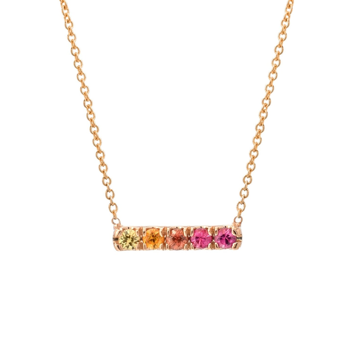 Sunset Linea Ombré Sapphire Bar Necklace line + hue collaboration with NIXIN Jewelry