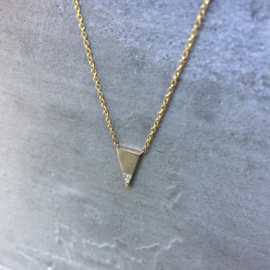 gold triangle necklace