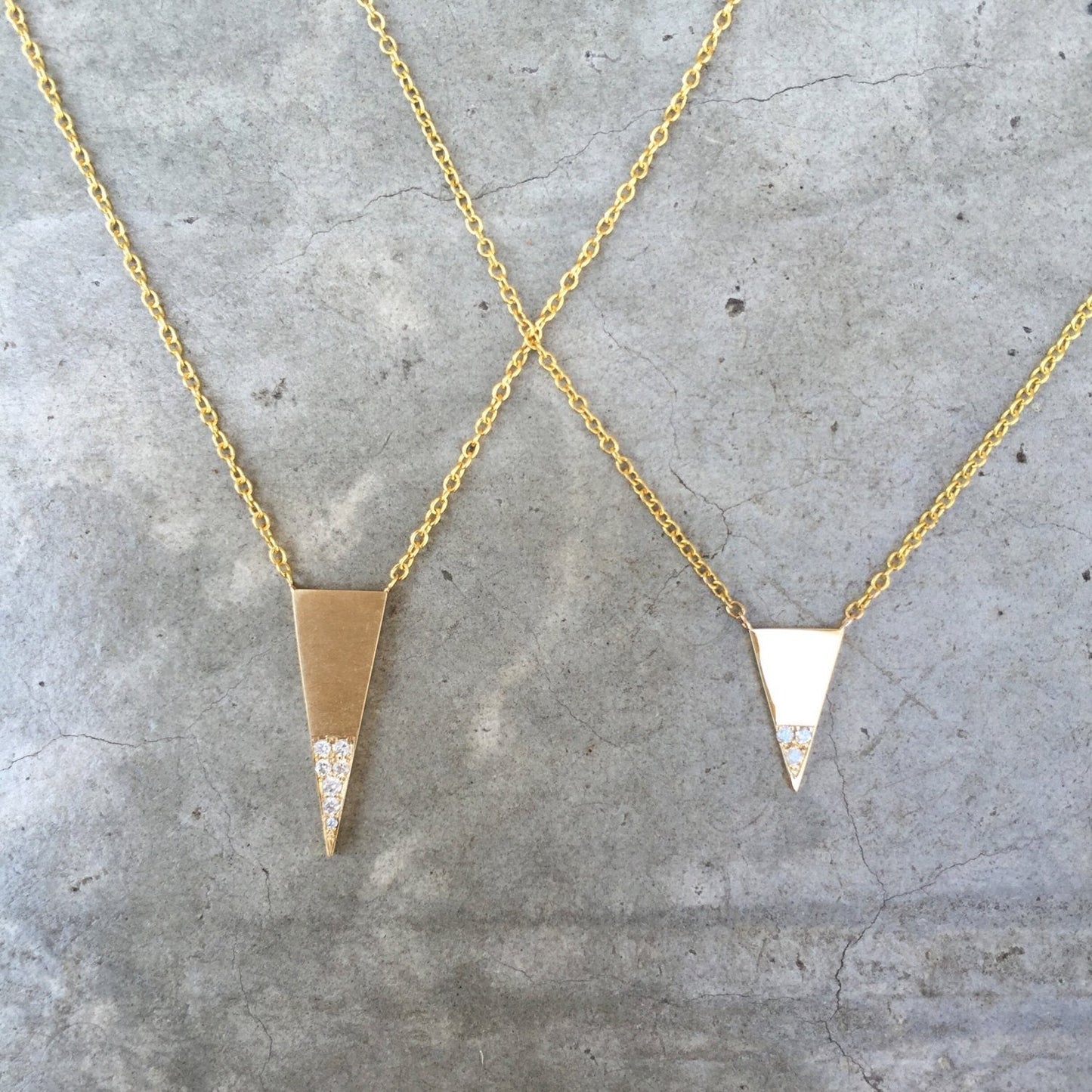 triangle diamond necklace
