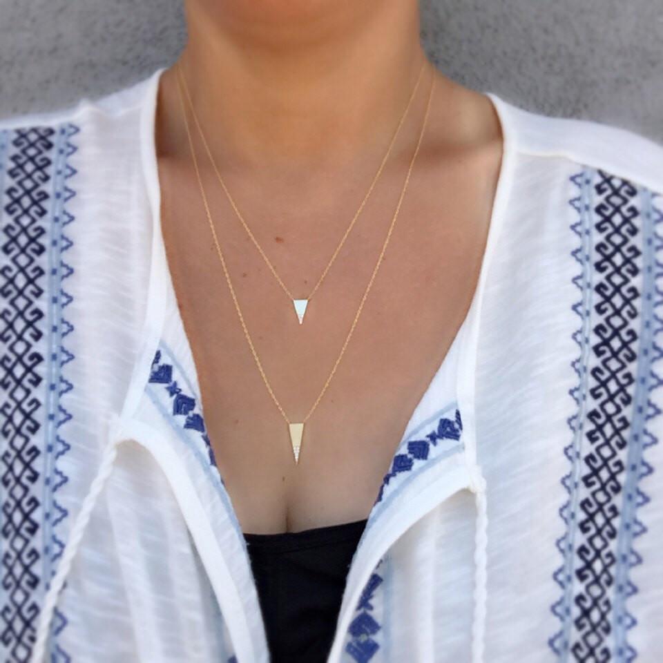 diamond triangle necklace