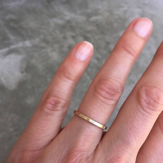 Diamond Bando Modern Gold Ring-ring-NIXIN-1x1-NIXIN