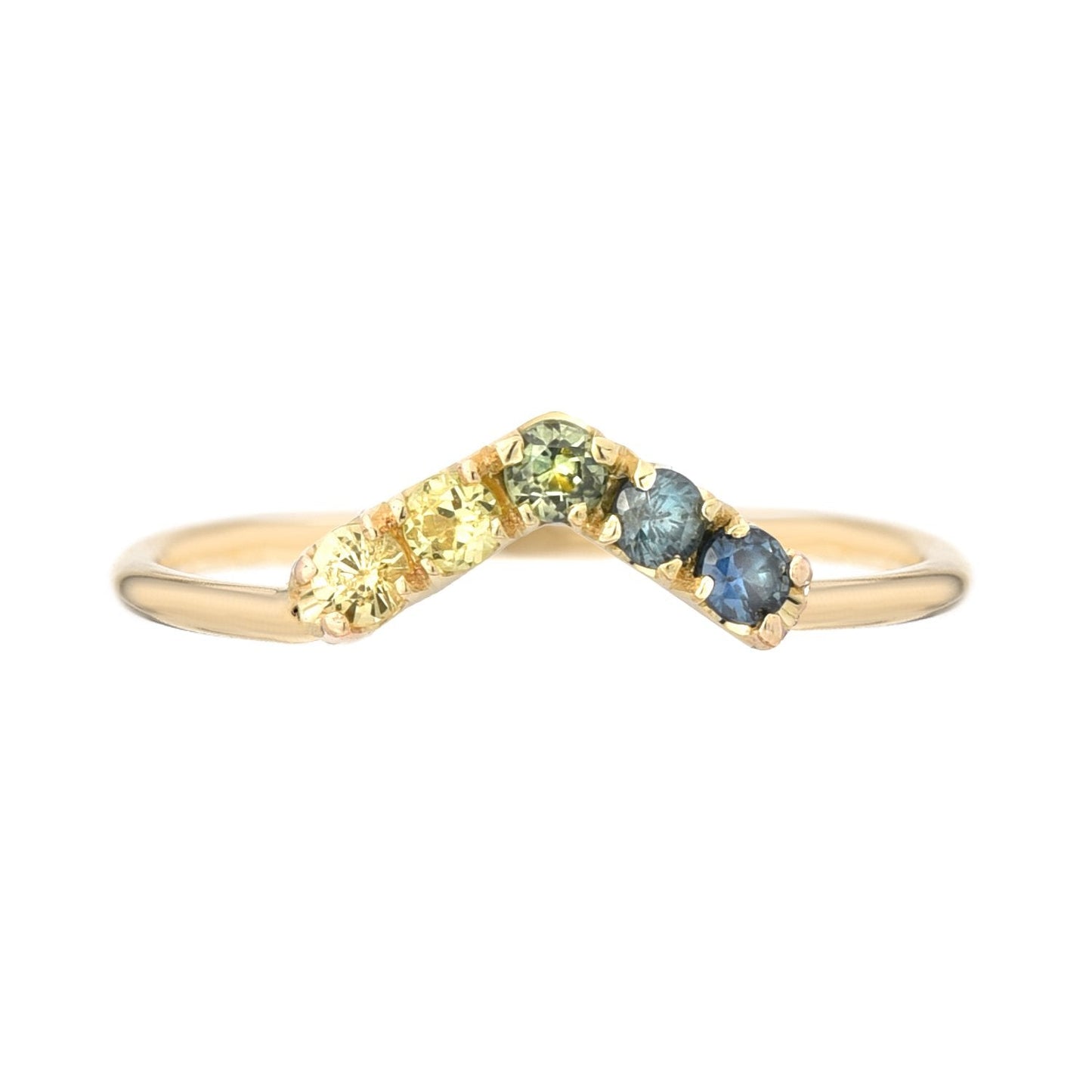 Agave Chev Ombré Sapphire Chevron Ring line + hue collaboration with NIXIN Jewelry