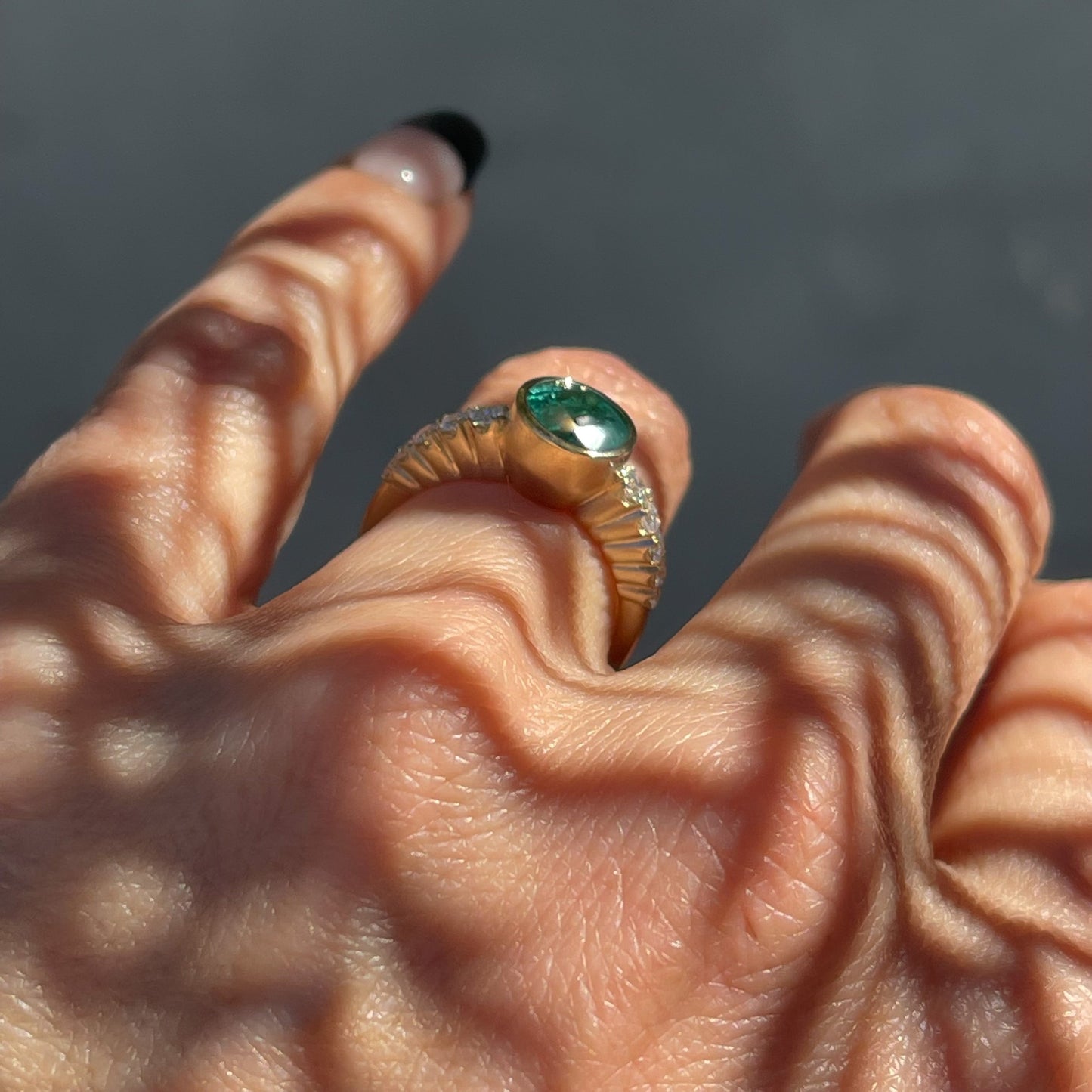 ring Denouement Emerald and Diamond Ring
