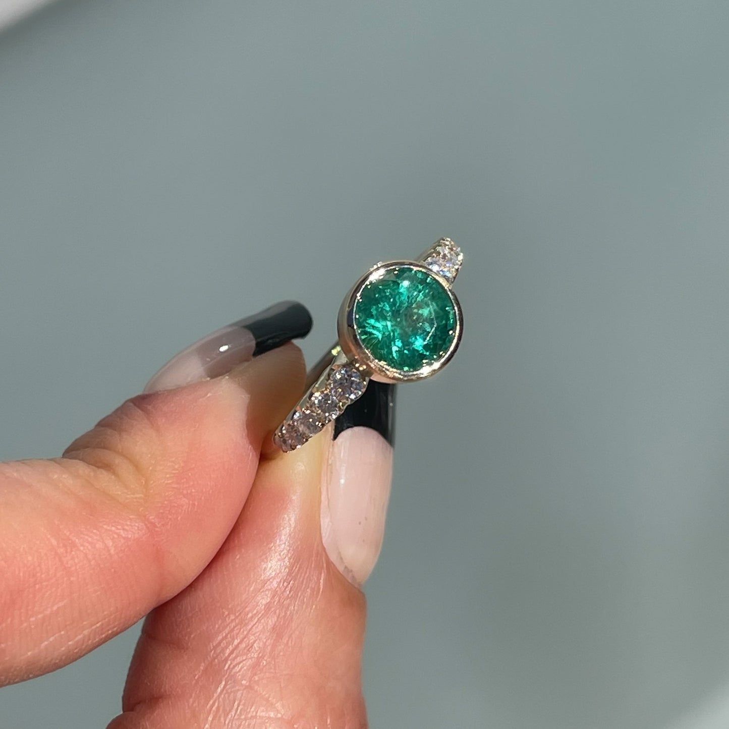 ring Denouement Emerald and Diamond Ring