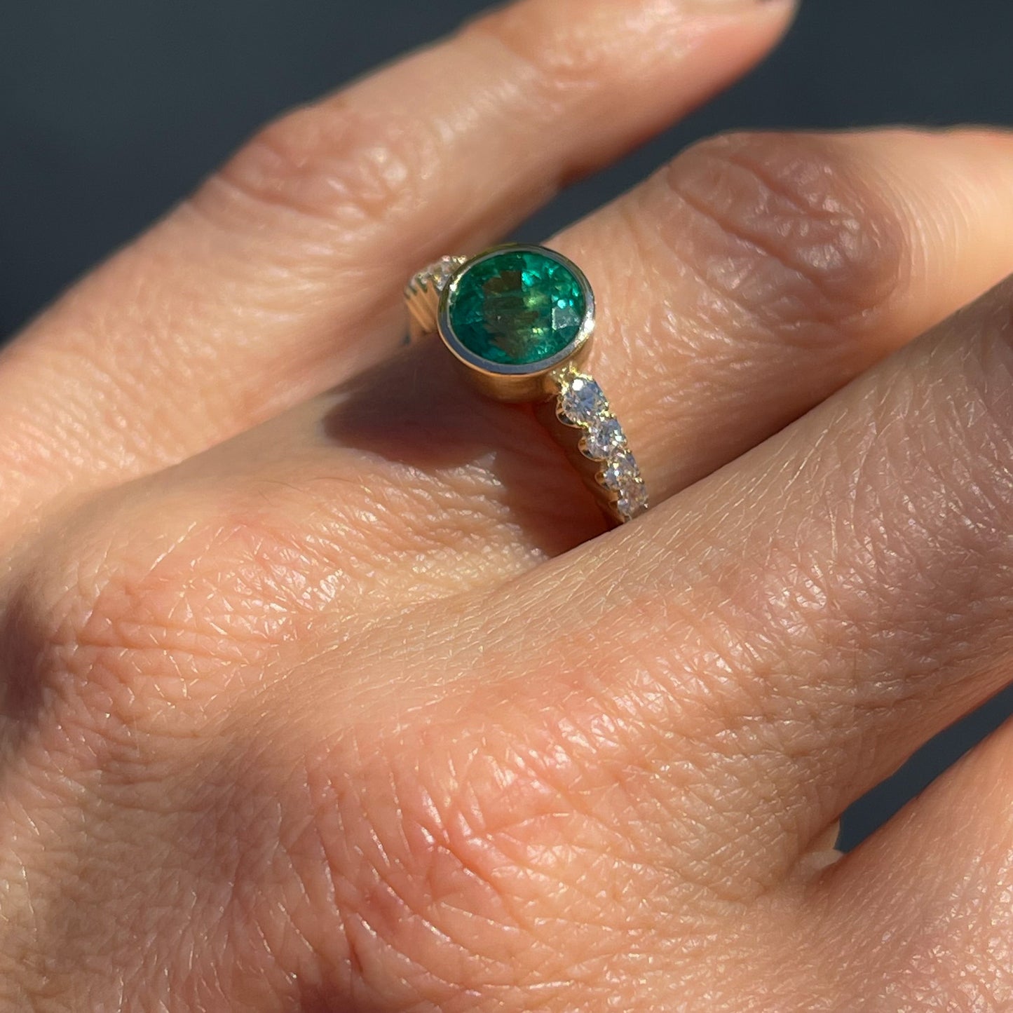 ring Denouement Emerald and Diamond Ring