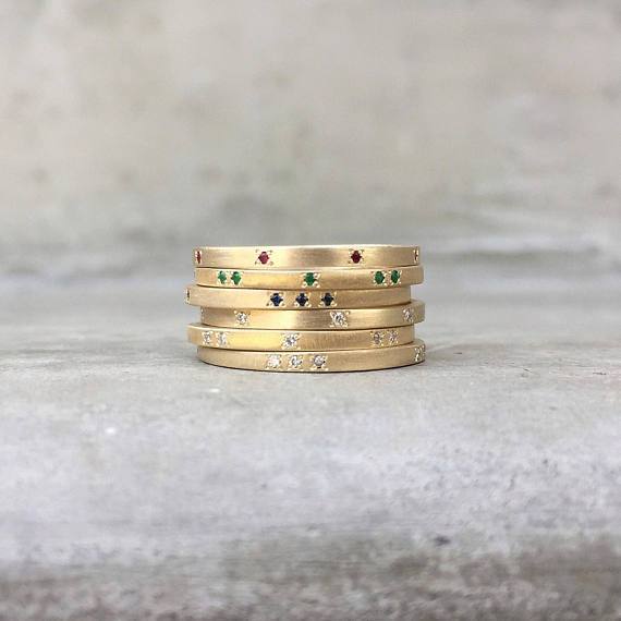 Diamond Bando Modern Gold Ring-ring-NIXIN-1x1-NIXIN