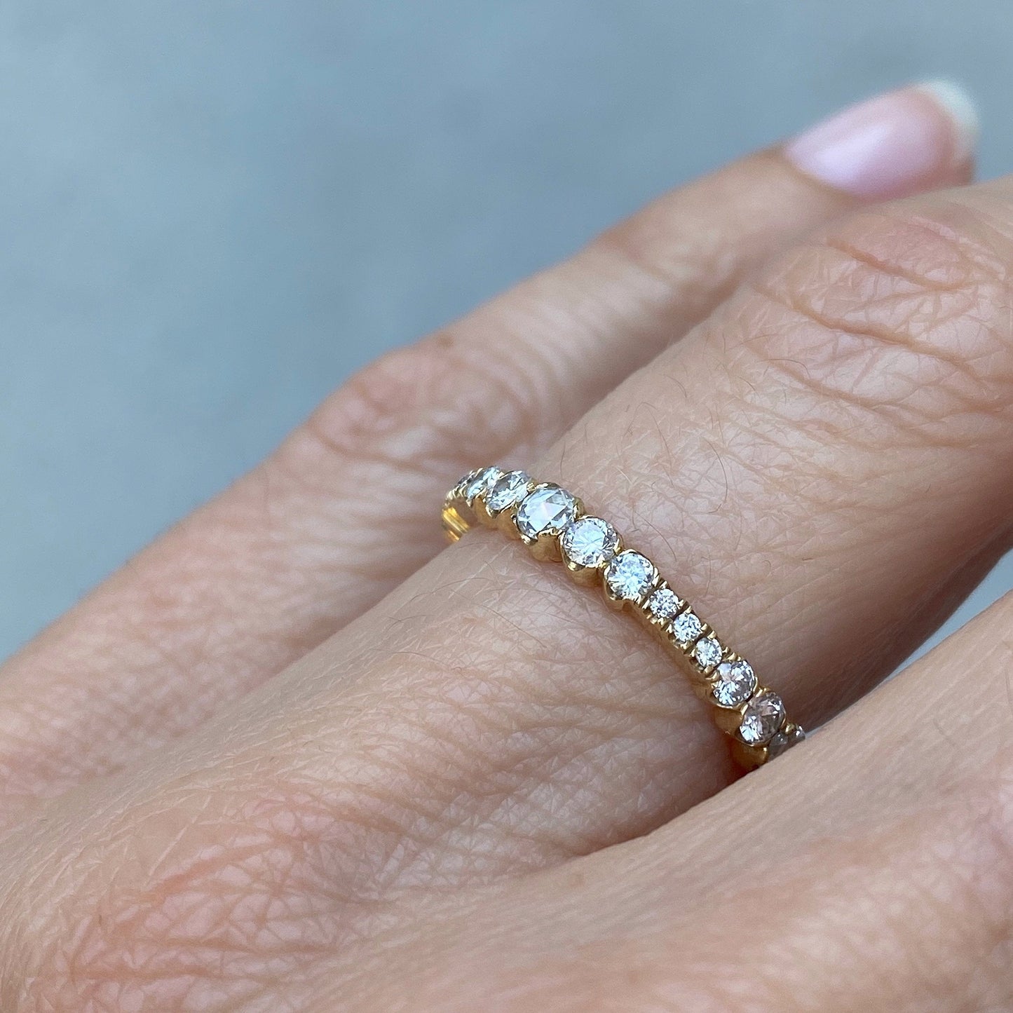 Fleur Gold White Diamond Ring-ring-NIXIN-NIXIN