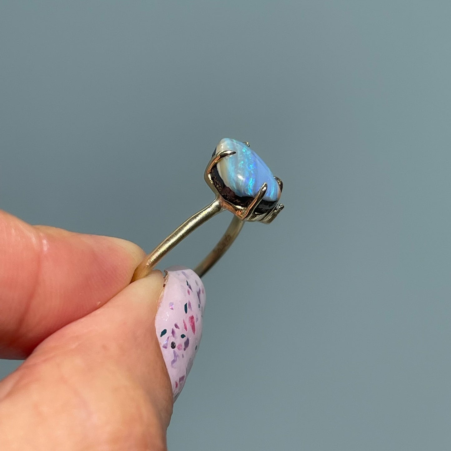 ring French Meadow Emerald and Opal Ring