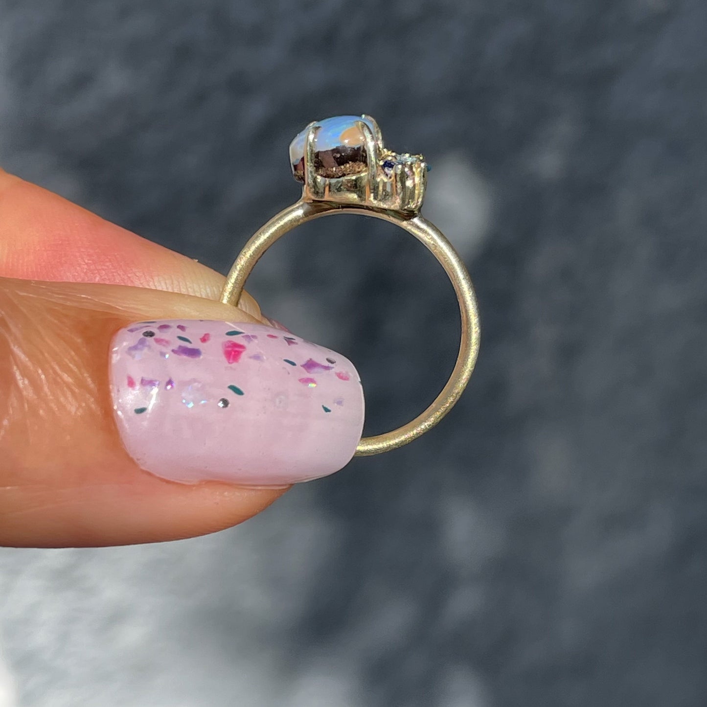 ring French Meadow Emerald and Opal Ring