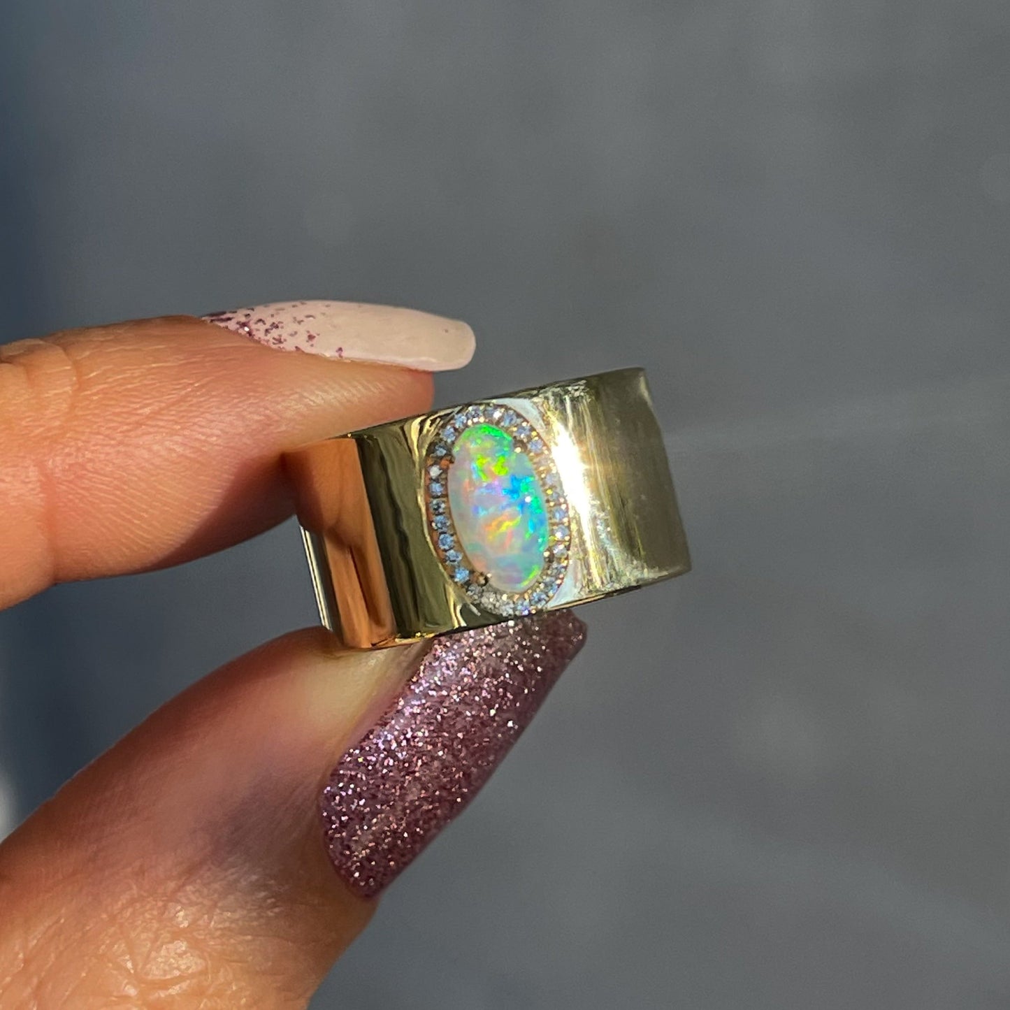 ring Kinetic Reflections Australian Opal Ring - Size 6.75