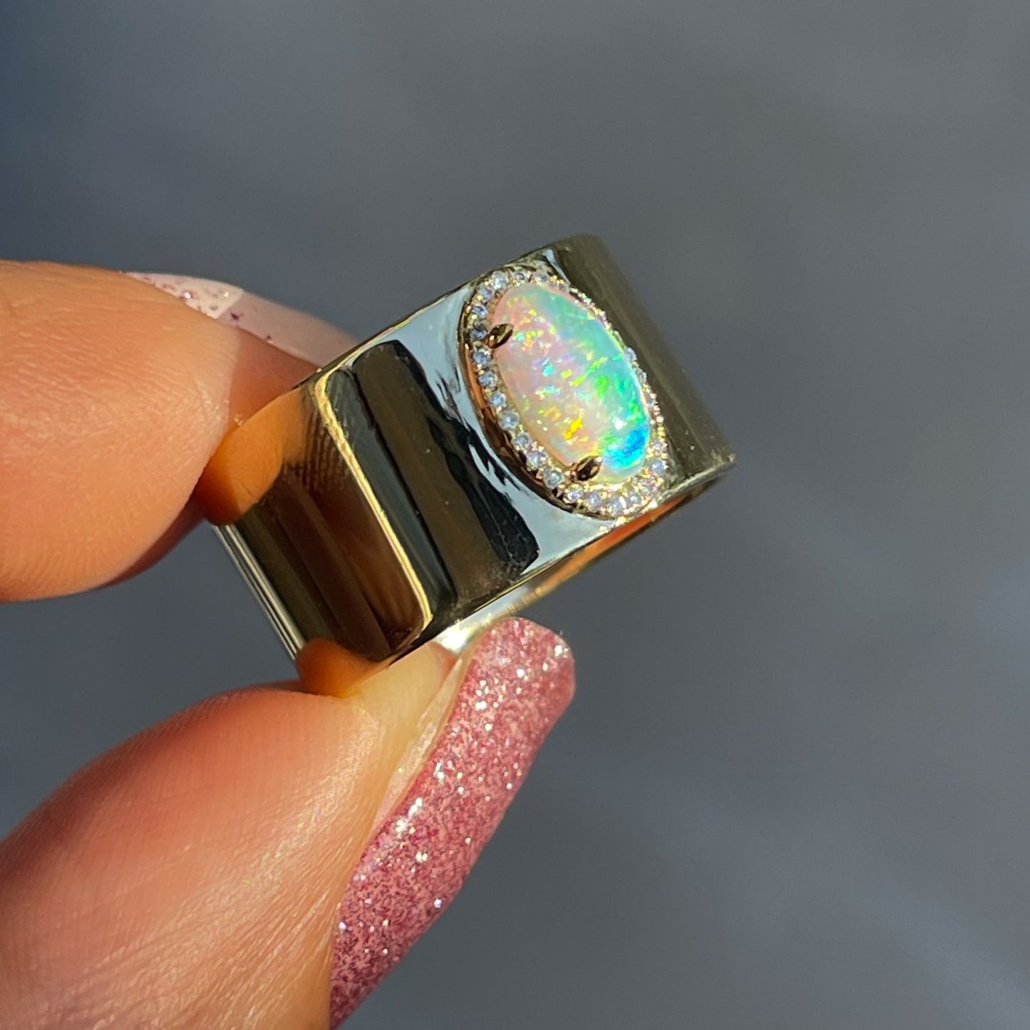 ring Kinetic Reflections Australian Opal Ring - Size 6.75