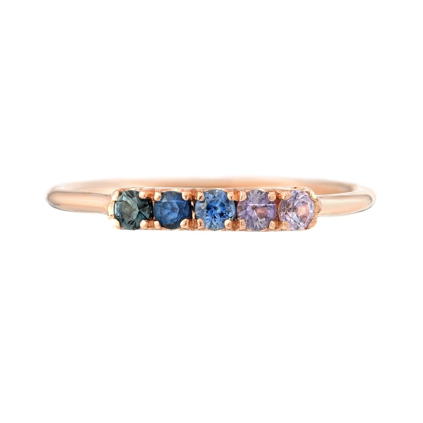 Montecito Linea Ombré Sapphire Bar Ring line + hue collaboration with NIXIN Jewelry