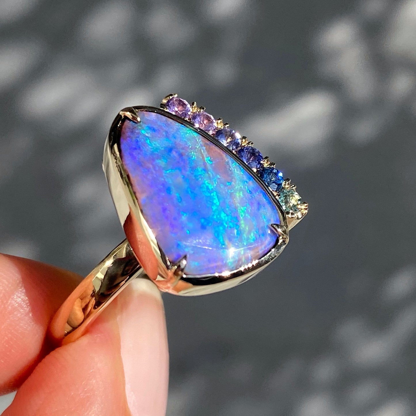 Lavender opal ring by NIXIN Jewelry
