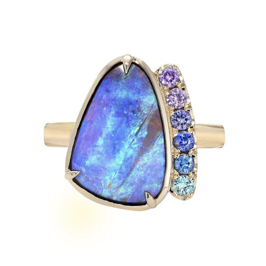 Obscura Ombré Sapphire Lavender Opal Ring by NIXIN Jewelry