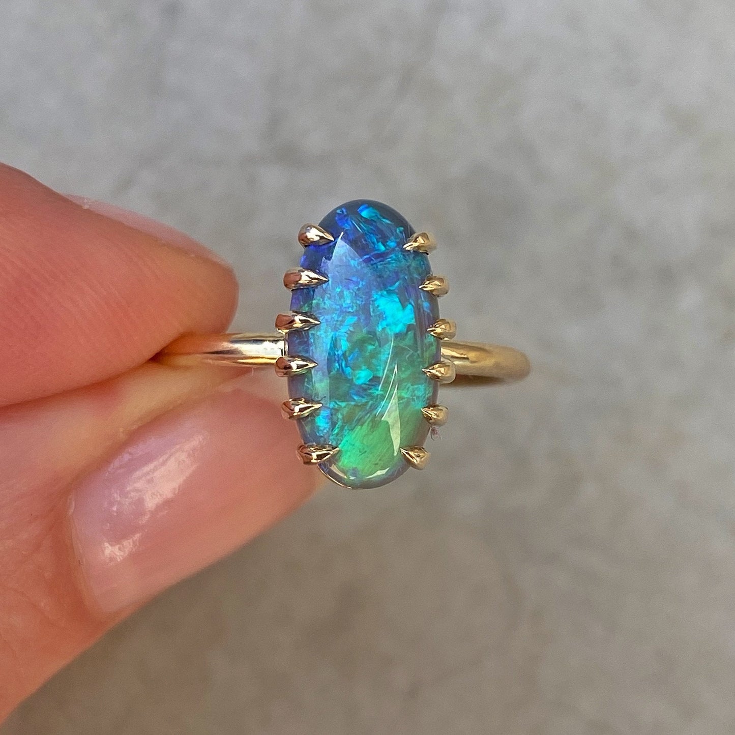 black opal ring