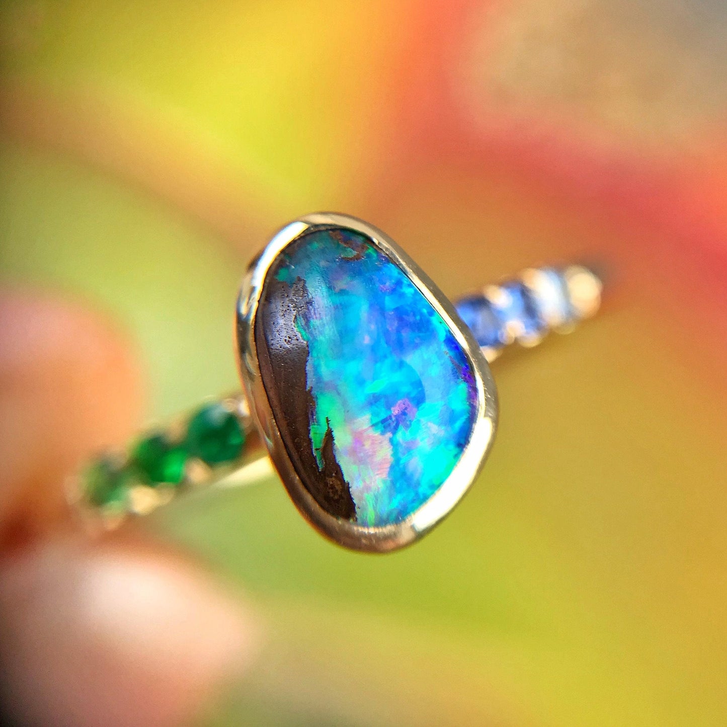 Primavera Ombre Opal Gold Ring-ring-NIXIN-Polish Finish-4.75-NIXIN