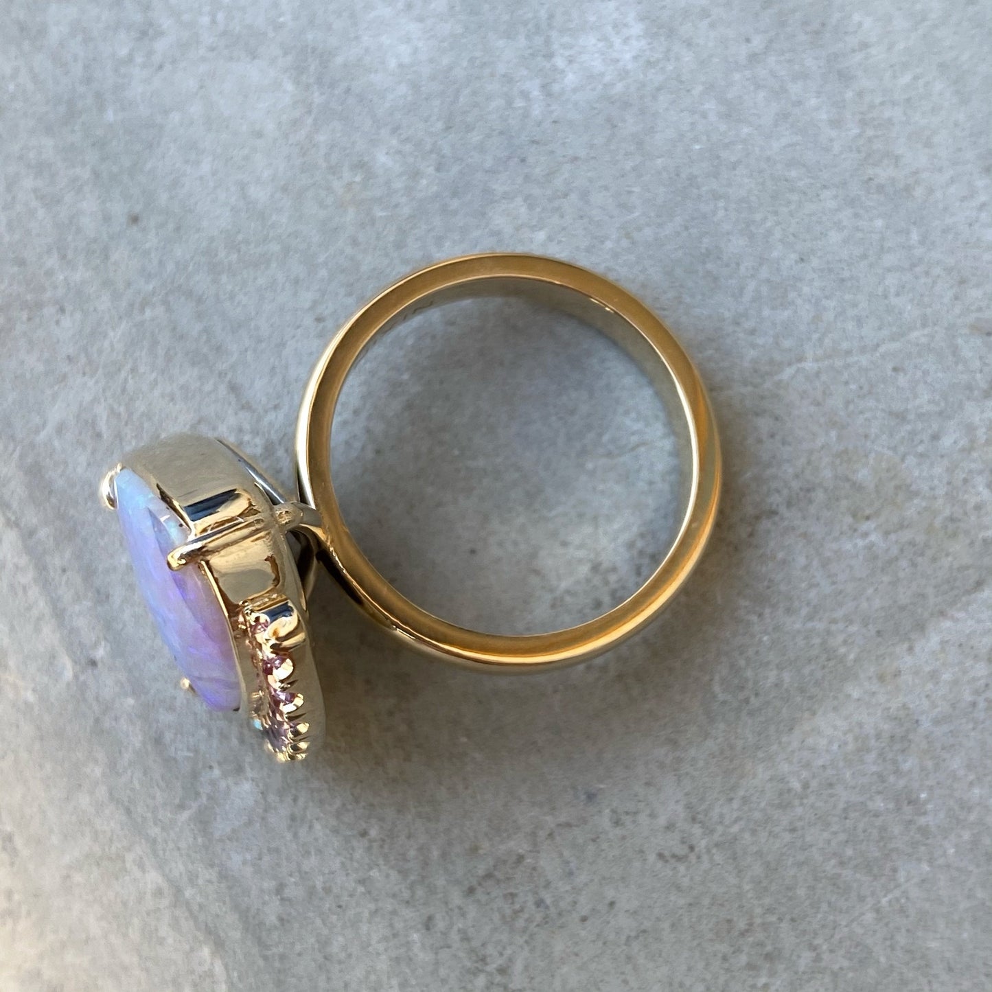 Serendipity Lavender Boulder Opal Gold Ring by NIXIN Jewelry