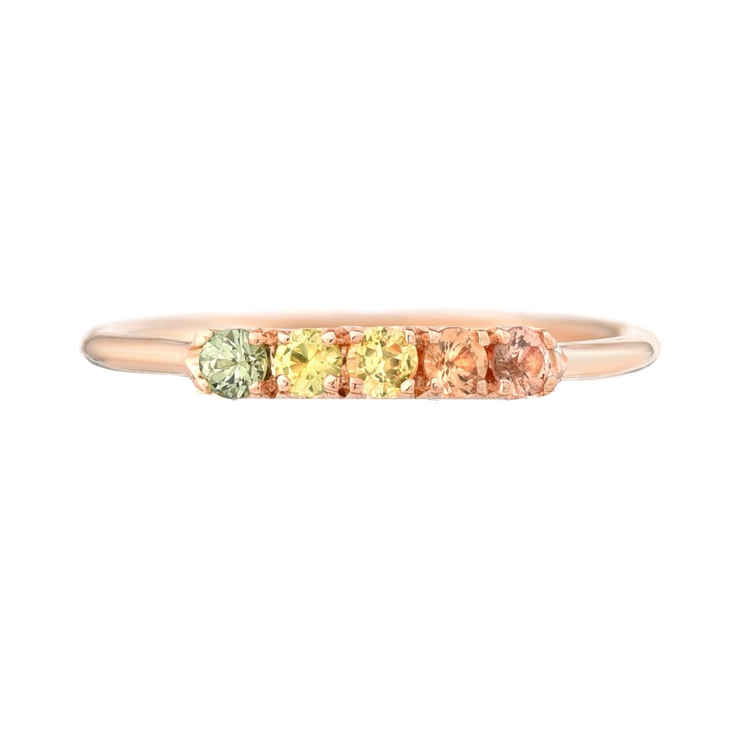Summer Melon Linea Ombré Sapphire Bar Ring line + hue collaboration with NIXIN Jewelry