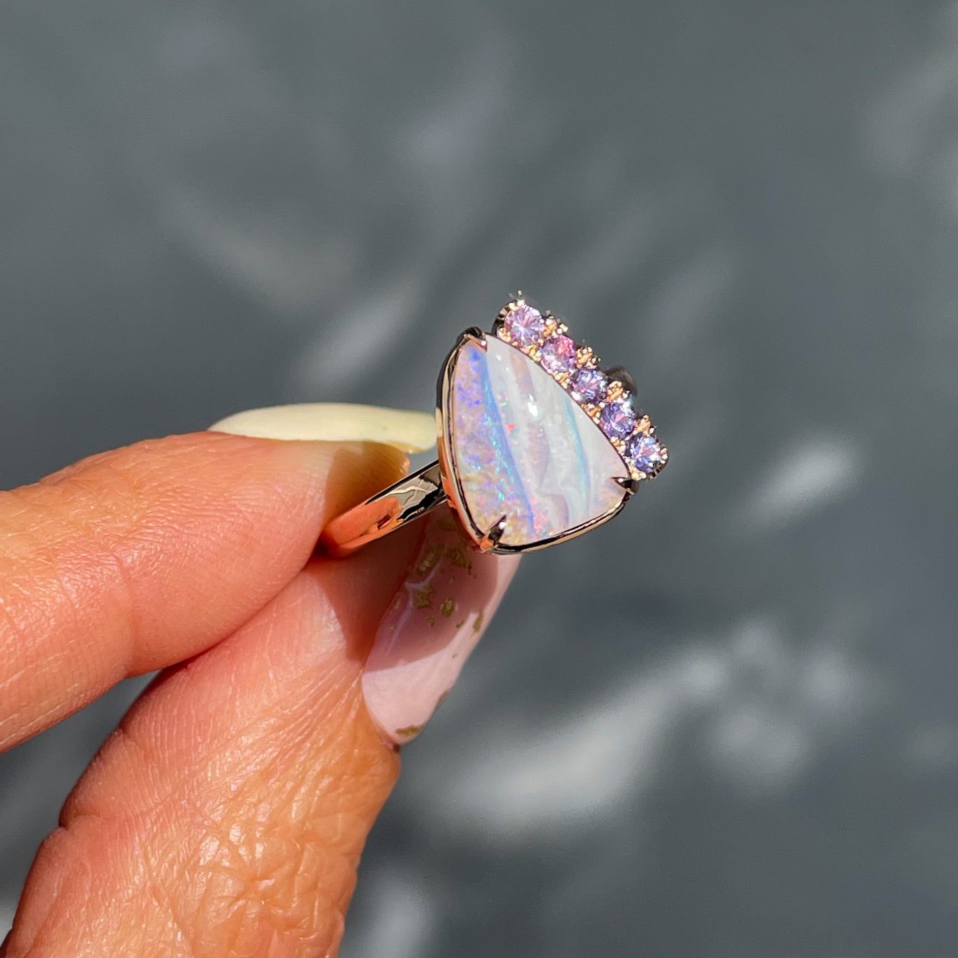 ring Traces of Love Australian Opal Engagement Ring