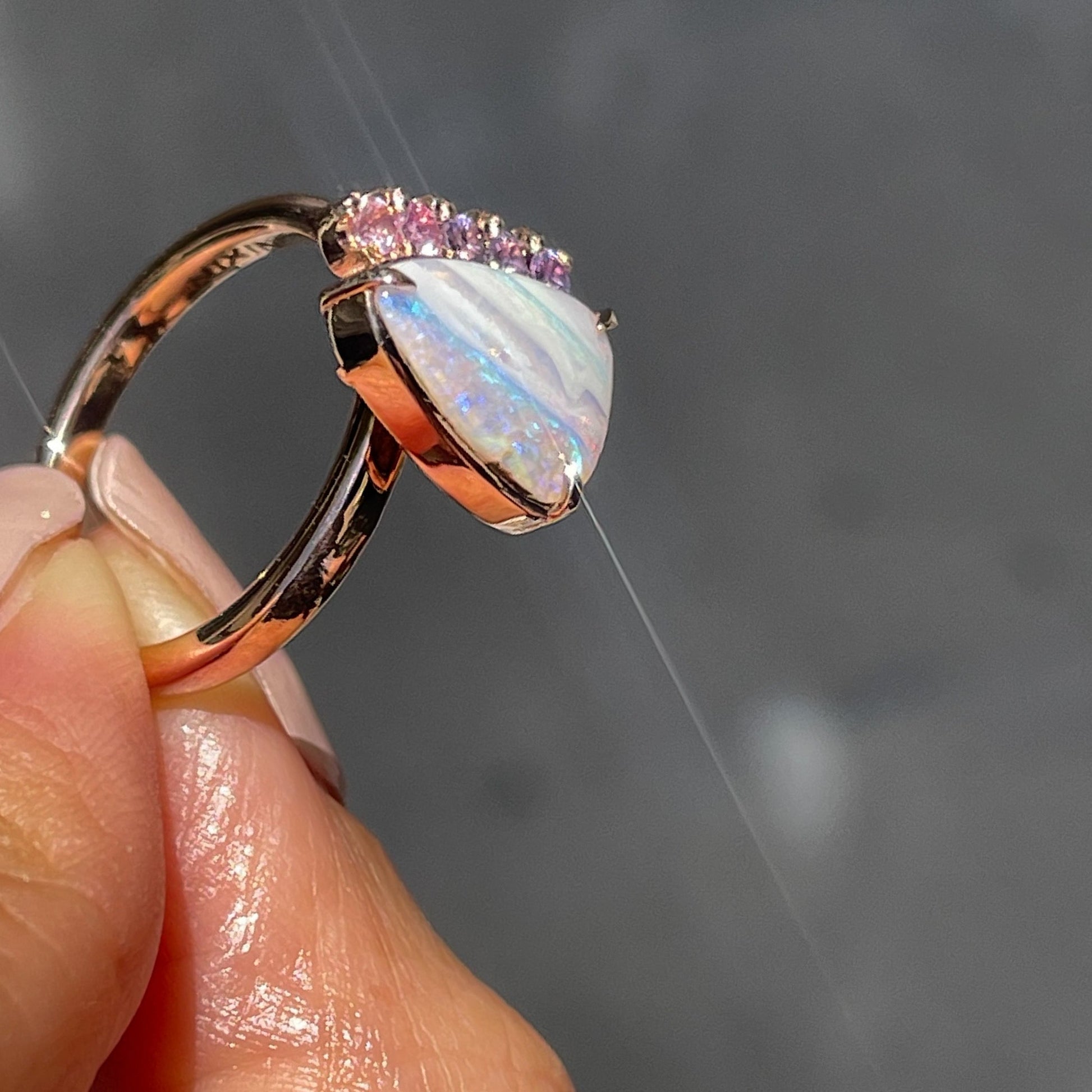 ring Traces of Love Australian Opal Engagement Ring