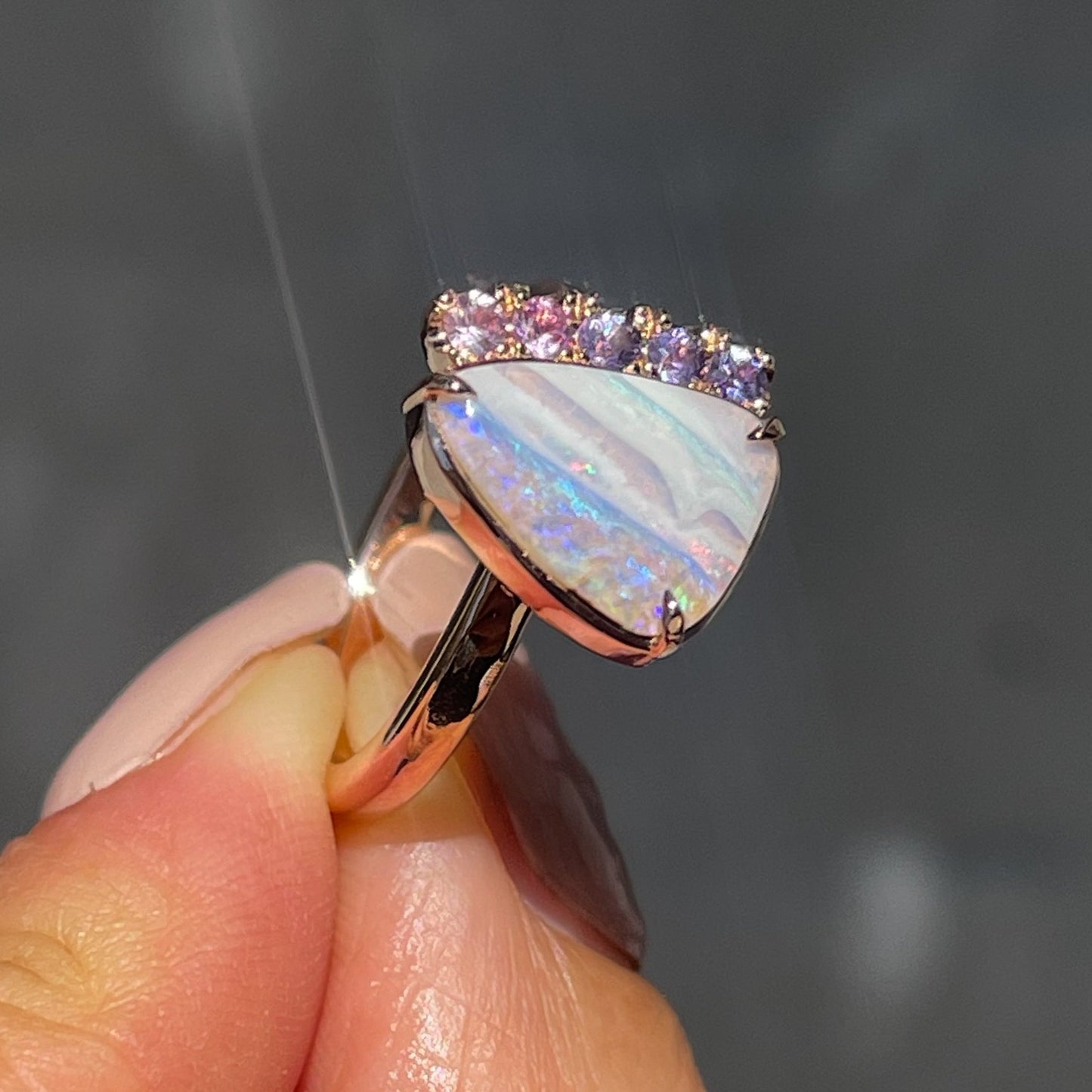 ring Traces of Love Australian Opal Engagement Ring