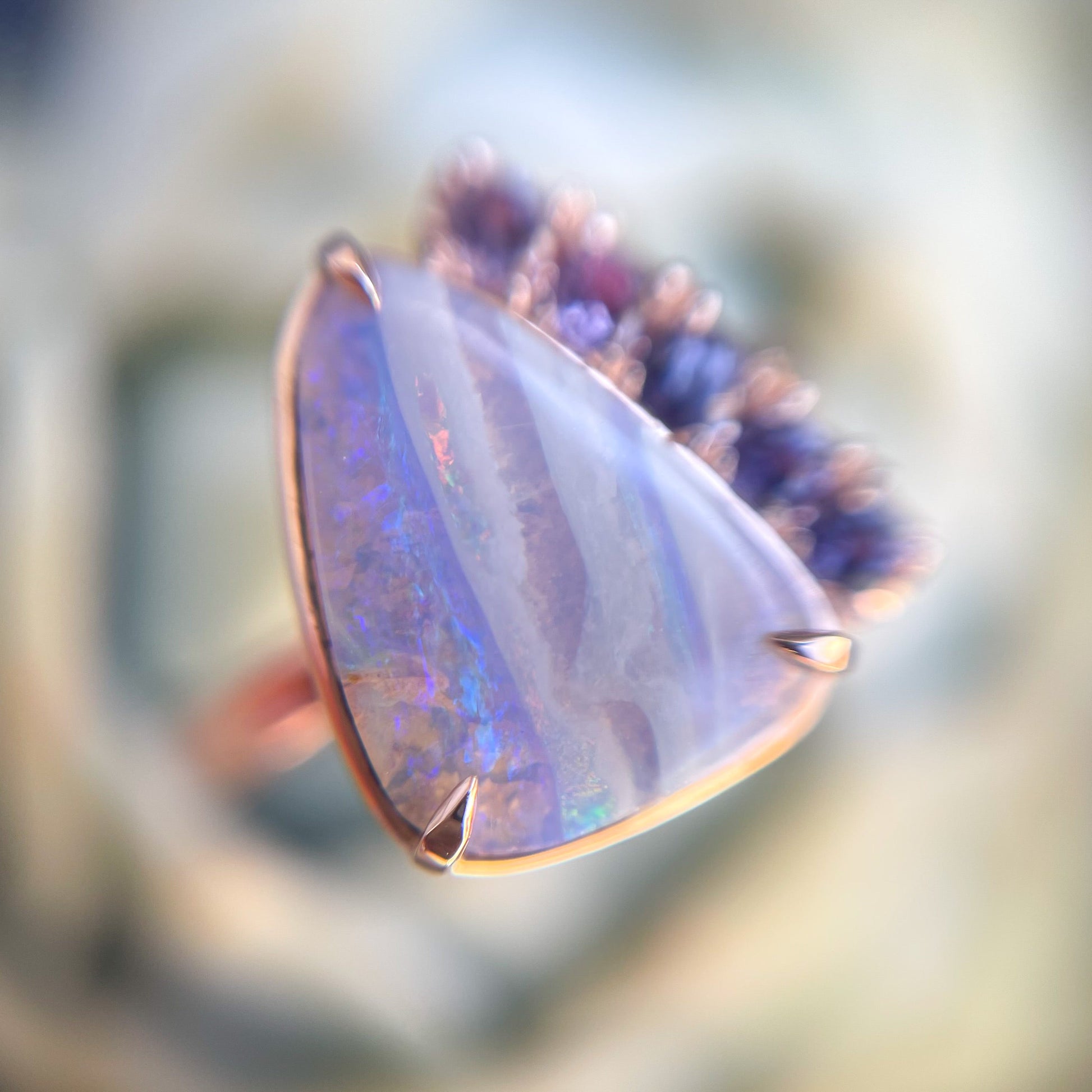 ring Traces of Love Australian Opal Engagement Ring