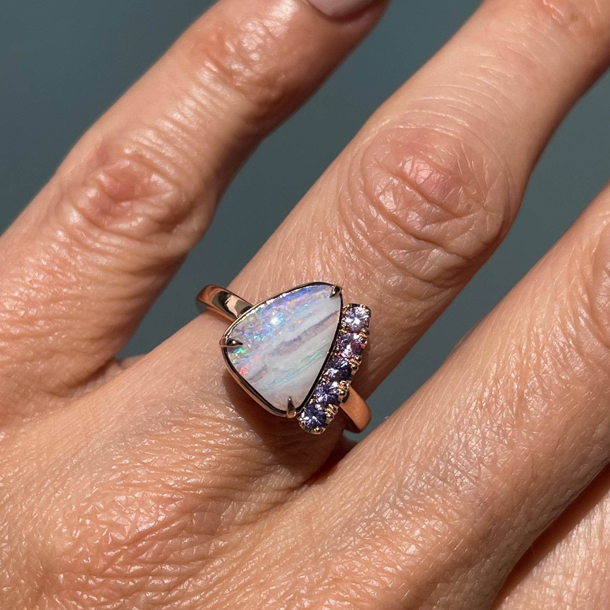 ring Traces of Love Australian Opal Engagement Ring