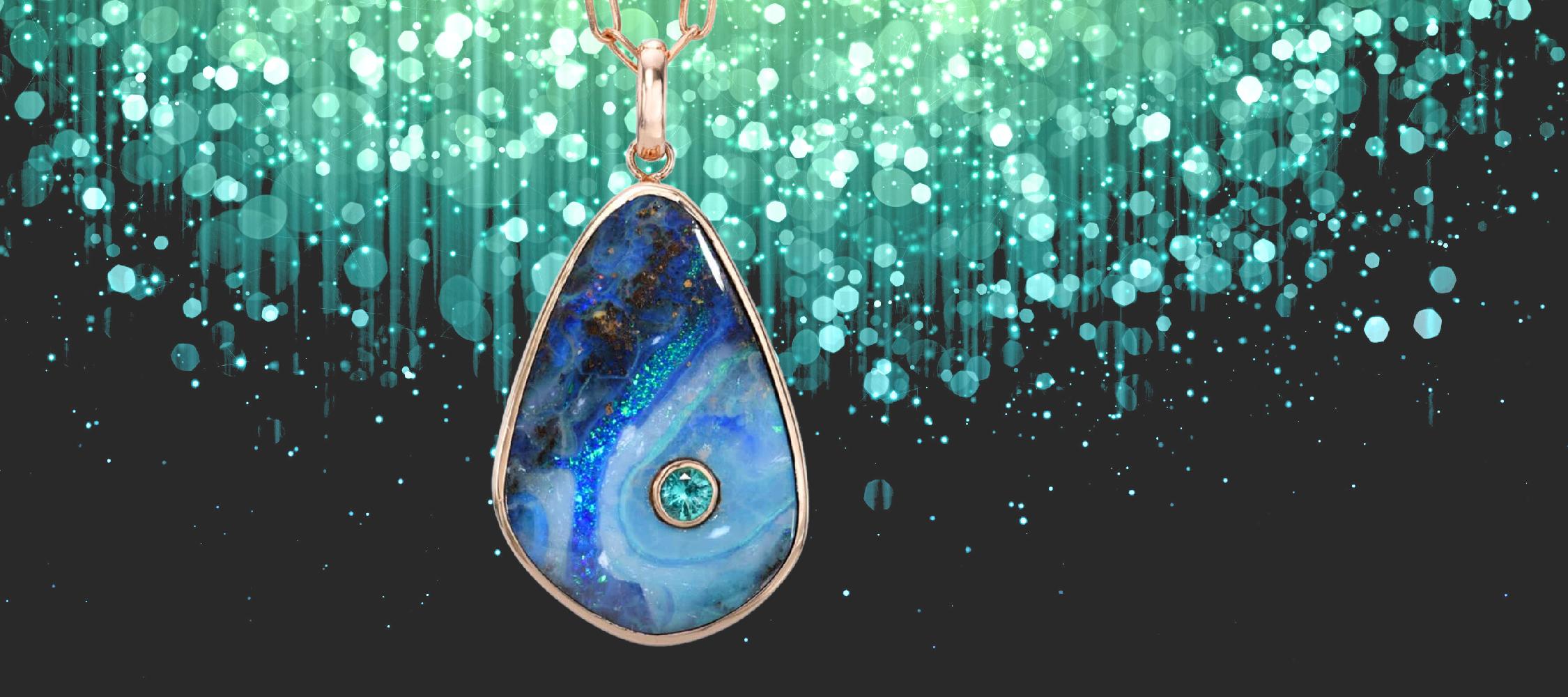 Australian Opal Necklace by NIXIN Jewelry