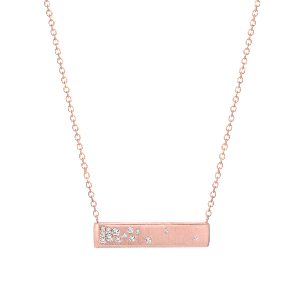 necklace Diamond Horizon Rose Gold Bar Necklace