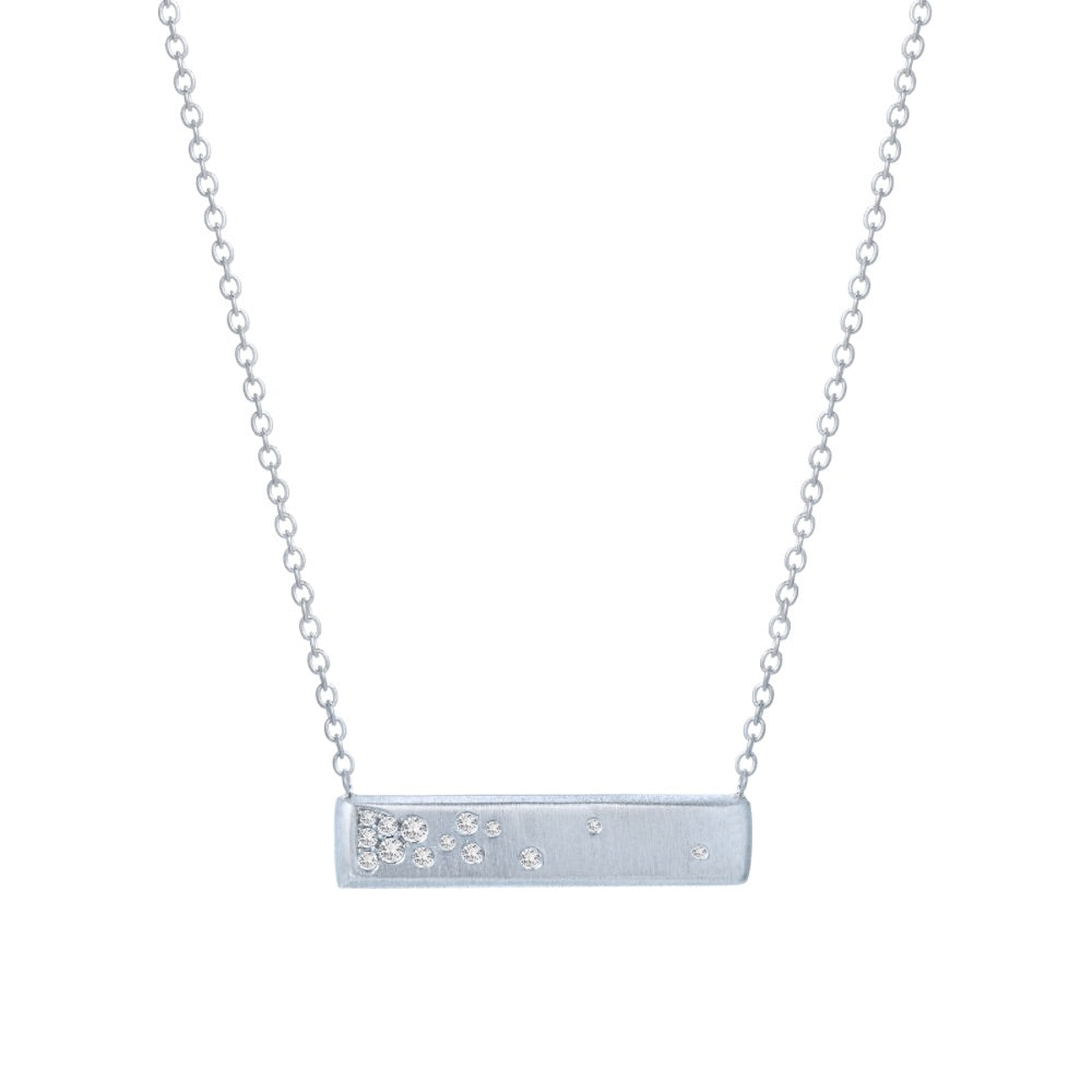 necklace Diamond Horizon White Gold Bar Necklace