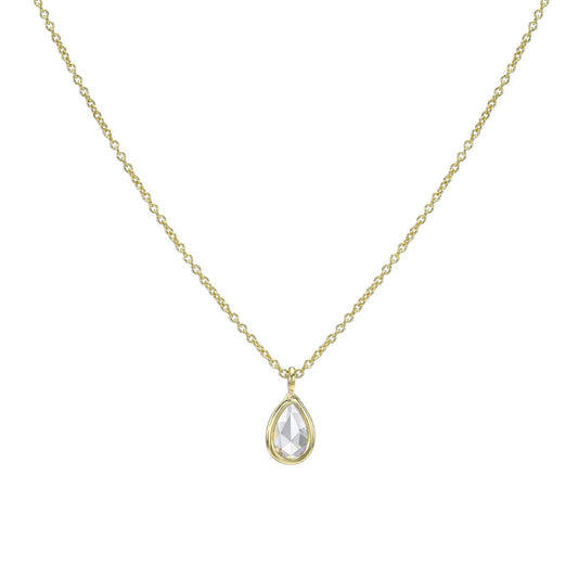 A Dainty Diamond Necklace by NIXIN Jewelry with a rose cut diamond in 14k gold.
