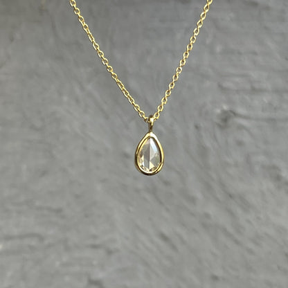 A Dainty Diamond Necklace by NIXIN Jewelry. A pear shaped diamond necklace.