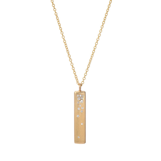 Waterfall Diamond Gold Bar Necklace