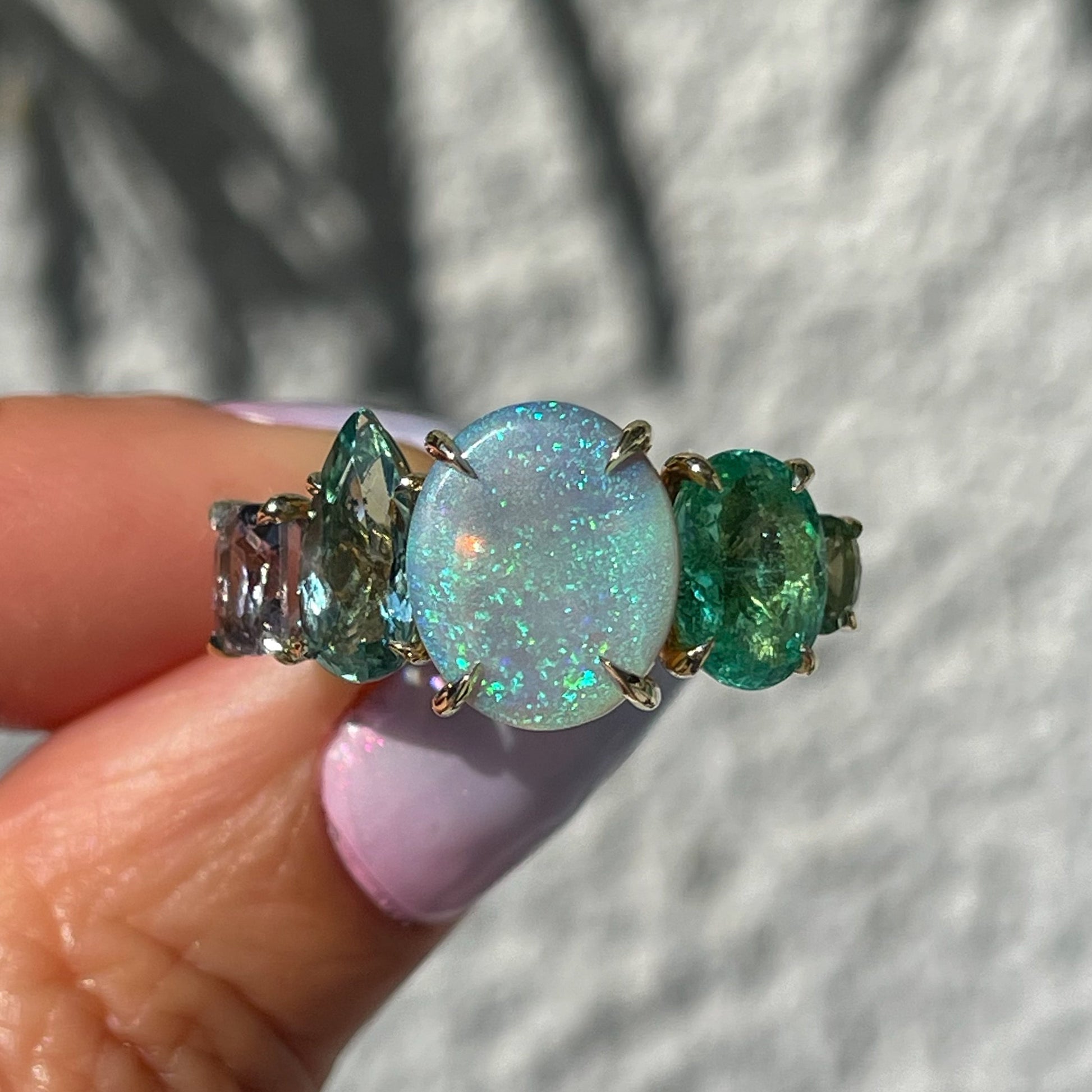 ring Adriatic Mist Australian Opal Ring