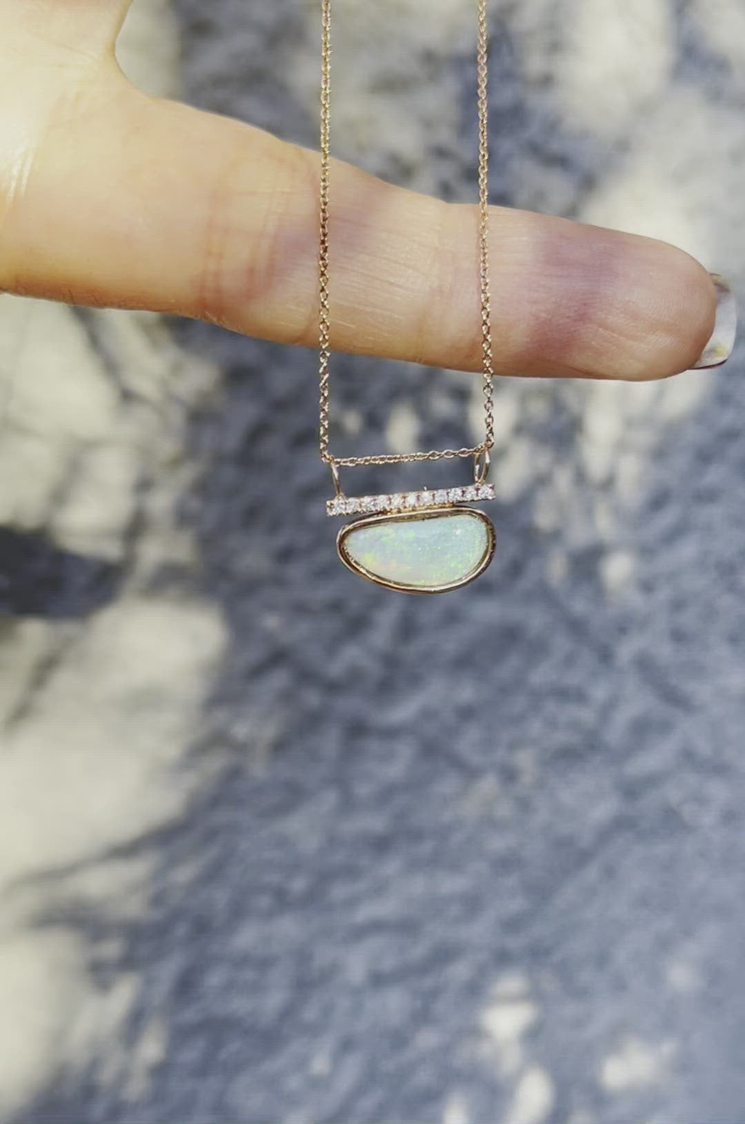 Video Head in the Clouds Crystal Opal Necklace No. 16 by NIXIN Jewelry