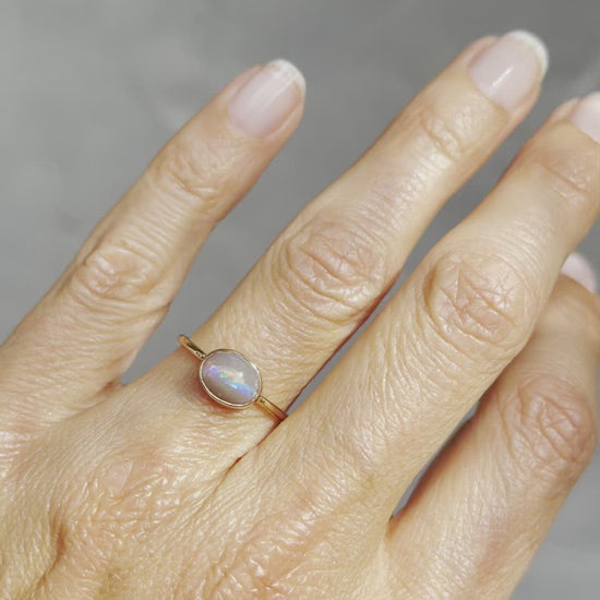 Video of rainbow opal ring by NIXIN Jewelry