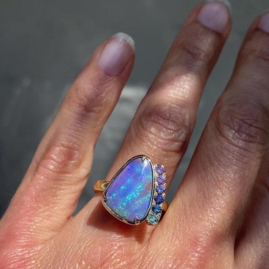 Lavender opal ring by NIXIN Jewelry