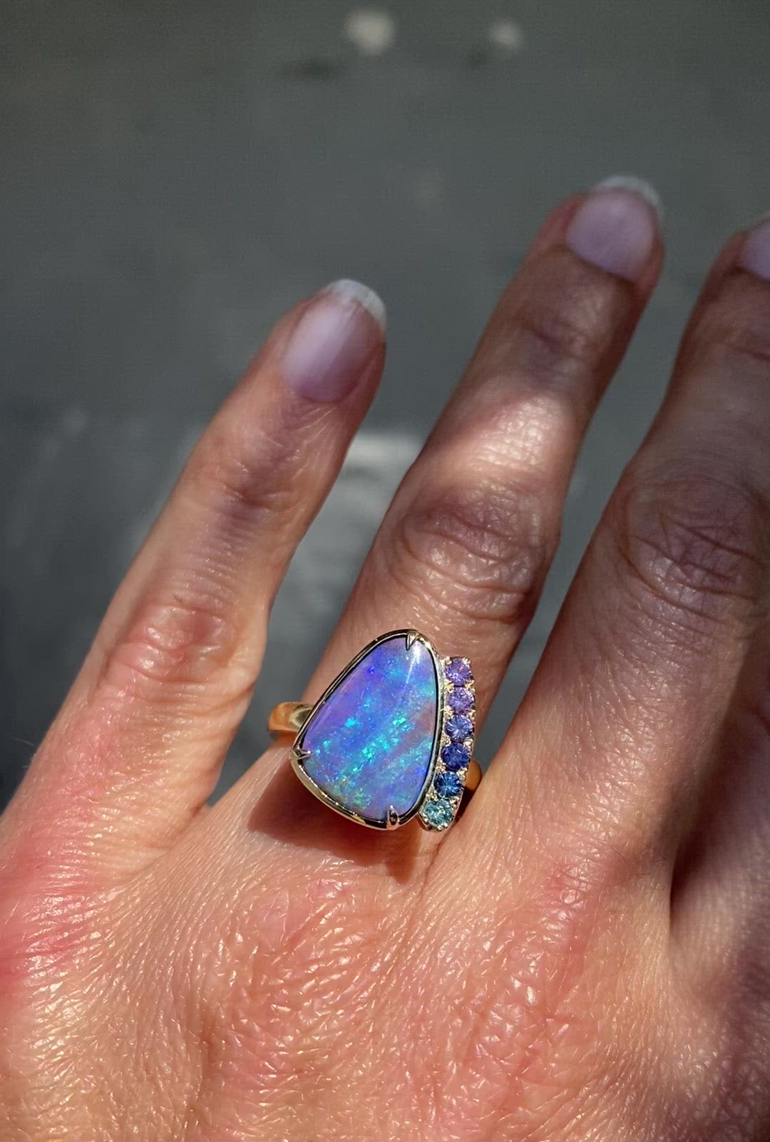 Lavender opal ring by NIXIN Jewelry