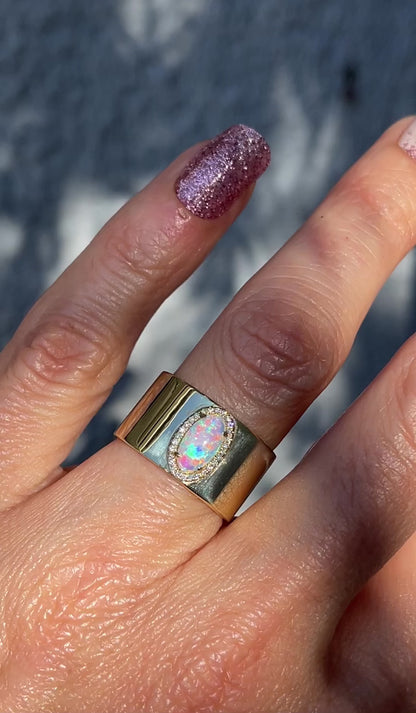 Kinetic Reflections Australian Opal Ring