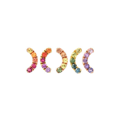 Arc Ombré Sapphire Stud Earring Singles line + hue collaboration with NIXIN Jewelry