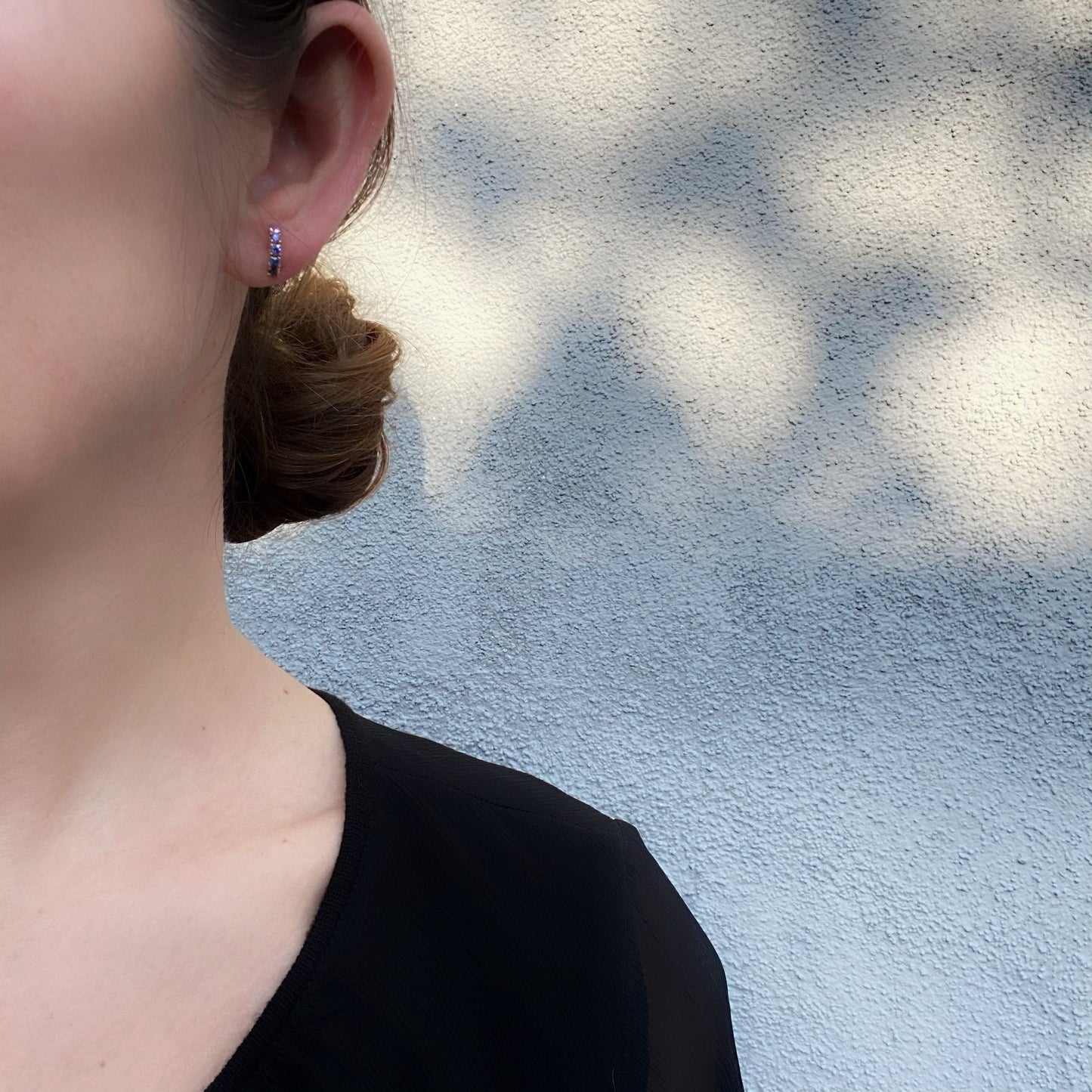 Bridge Ombré Sapphire Stud Earring Singles line + hue collaboration with NIXIN Jewelry
