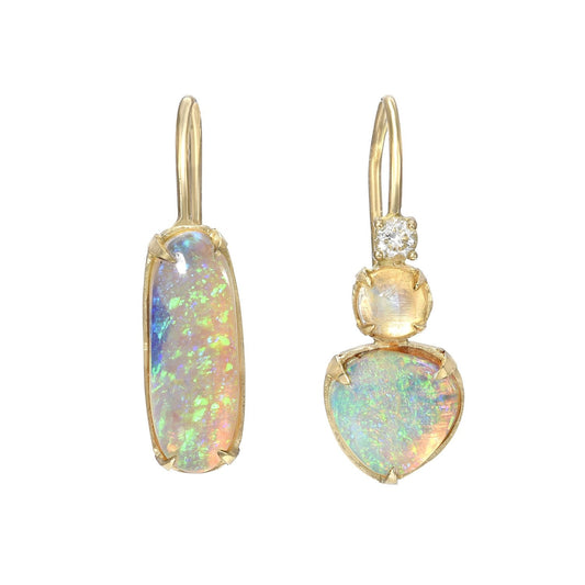 Dalliance crystal pipe opal drop earrings by NIXIN Jewelry