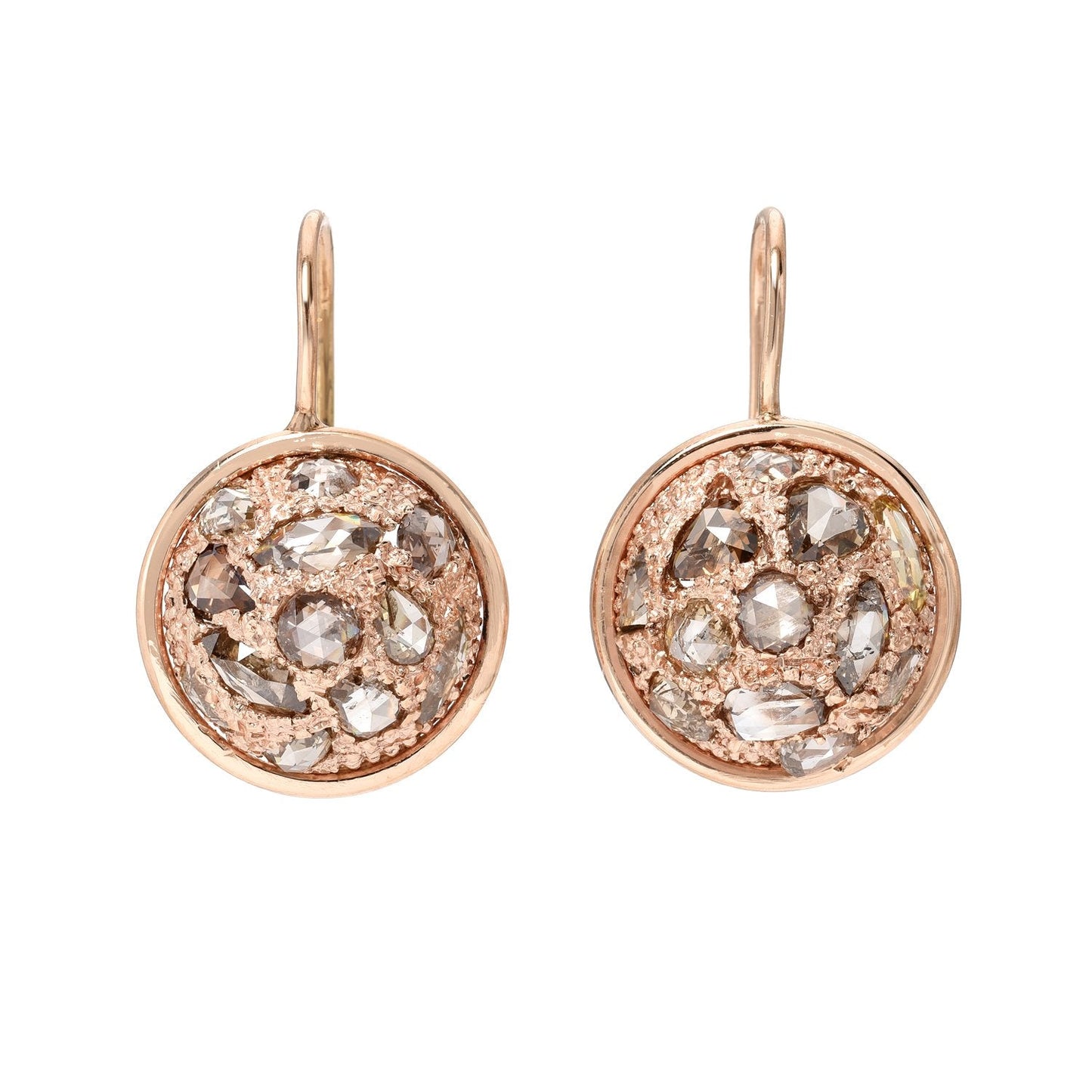 Diamond Duomo Rose Gold Earring-earrings-NIXIN-NIXIN