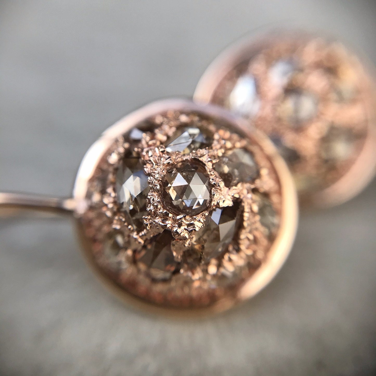 Diamond Duomo Rose Gold Earring-earrings-NIXIN-NIXIN