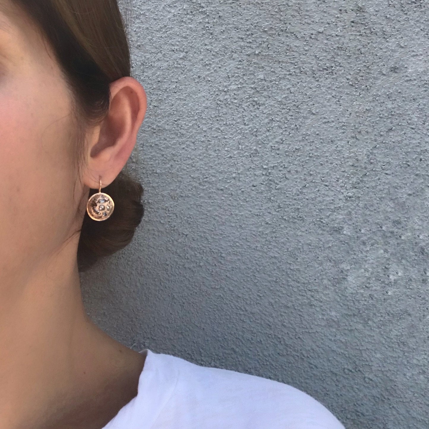 Diamond Duomo Rose Gold Earring-earrings-NIXIN-NIXIN