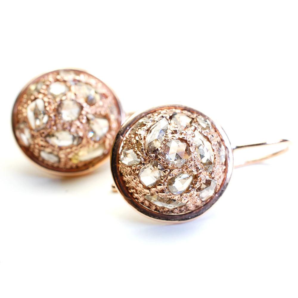 Rose Gold and Diamond Earrings