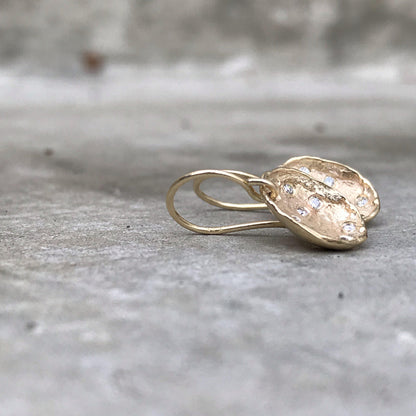 Diamond Pod Gold Earrings-earrings-NIXIN-NIXIN