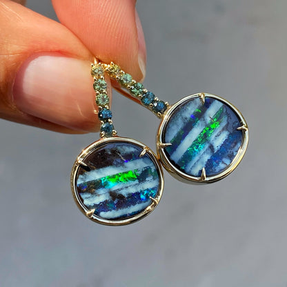 Opal and sapphire earrings by NIXIN Jewelry